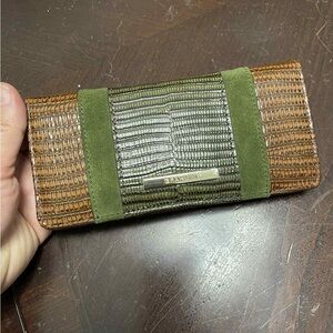 Brahmin Brown and Green Wallet